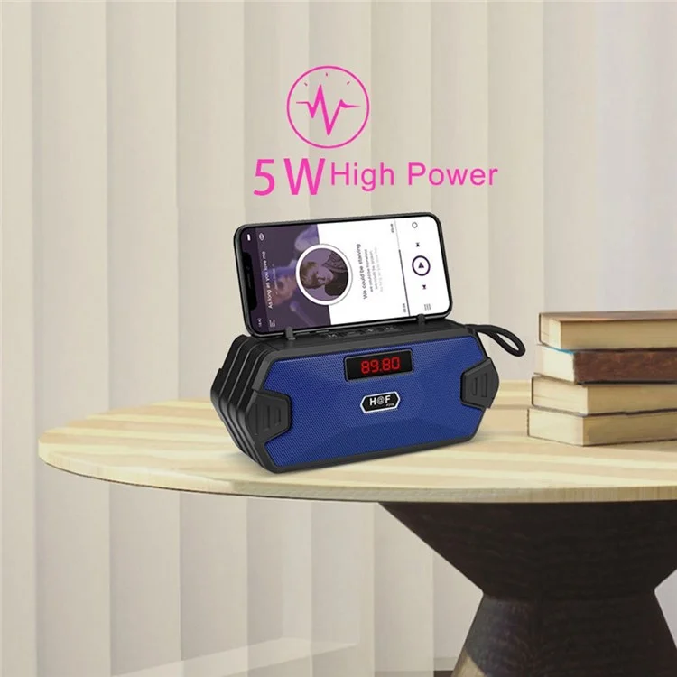 H/F-F216 Беспроводной Динамик Bluetooth Outdoor TF Card/U Disk Mini Subwoofer Portable Audio Voice Support FM Radio С Внешней Убирающейся Антенной/держателем Телефона - Красный