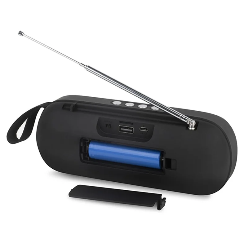 R1 FM Radio Bærbar Højttaler TWS Bluetooth-kompatibel Baslyd Subwoofer - Rød