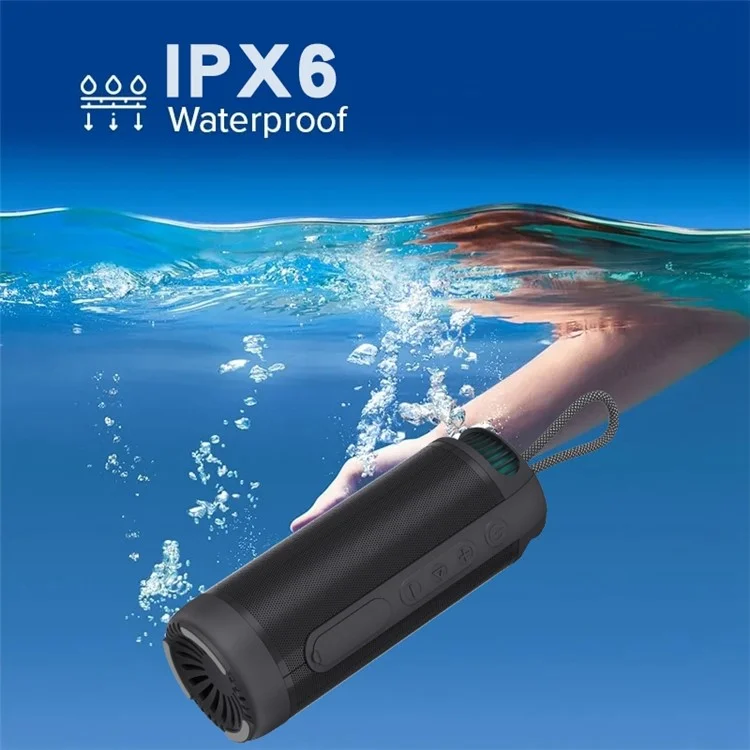 NEWRIXING NR9015 IPX6 Waterproof Wireless Speaker 14W Portable TWS Stereo Bluetooth-compatible Speaker Support TF Card / FM (CE Certificated) - Black