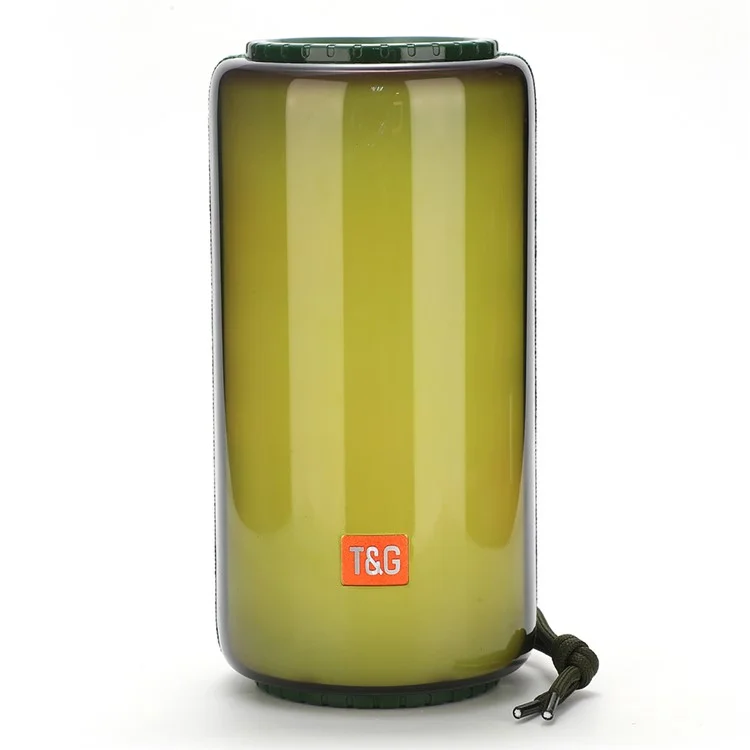 T&G TG639 10W TWS Wireless Bluetooth-compatible Speaker with LED Light Portable Outdoor Music Player Stereo Portable Speaker (CE) - Army Green