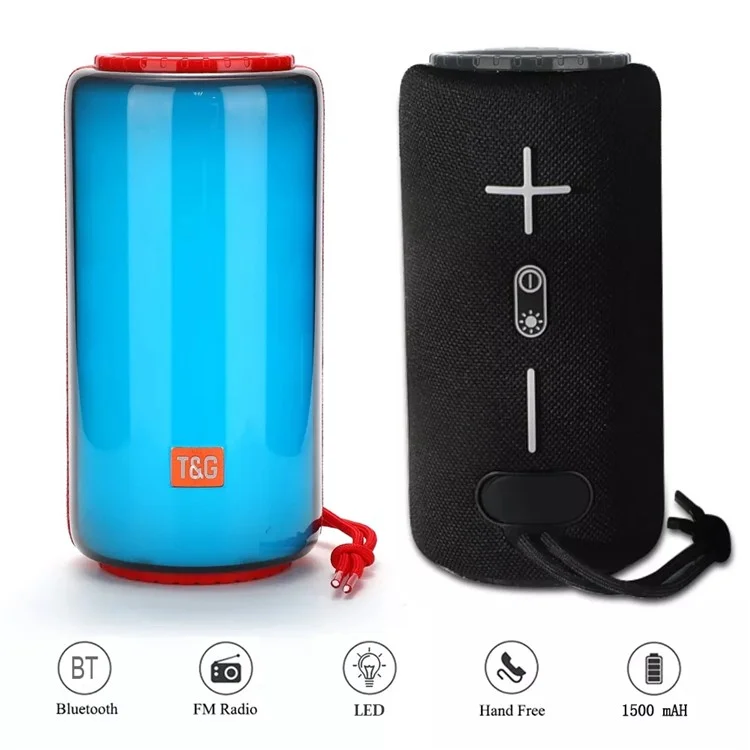 T&G TG639 10W TWS Wireless Bluetooth-compatible Speaker with LED Light Portable Outdoor Music Player Stereo Portable Speaker (CE) - Army Green