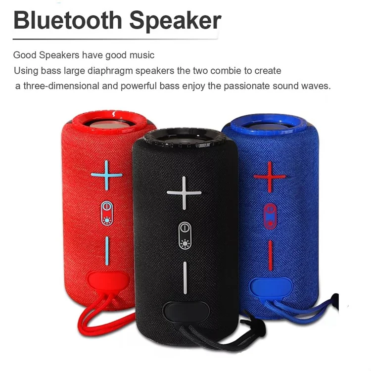 T&G TG639 10W TWS Wireless Bluetooth-compatible Speaker with LED Light Portable Outdoor Music Player Stereo Portable Speaker (CE) - Army Green