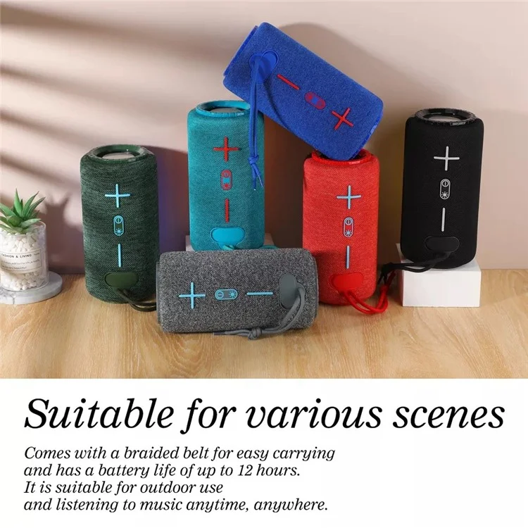 T&G TG639 10W TWS Wireless Bluetooth-compatible Speaker with LED Light Portable Outdoor Music Player Stereo Portable Speaker (CE) - Army Green