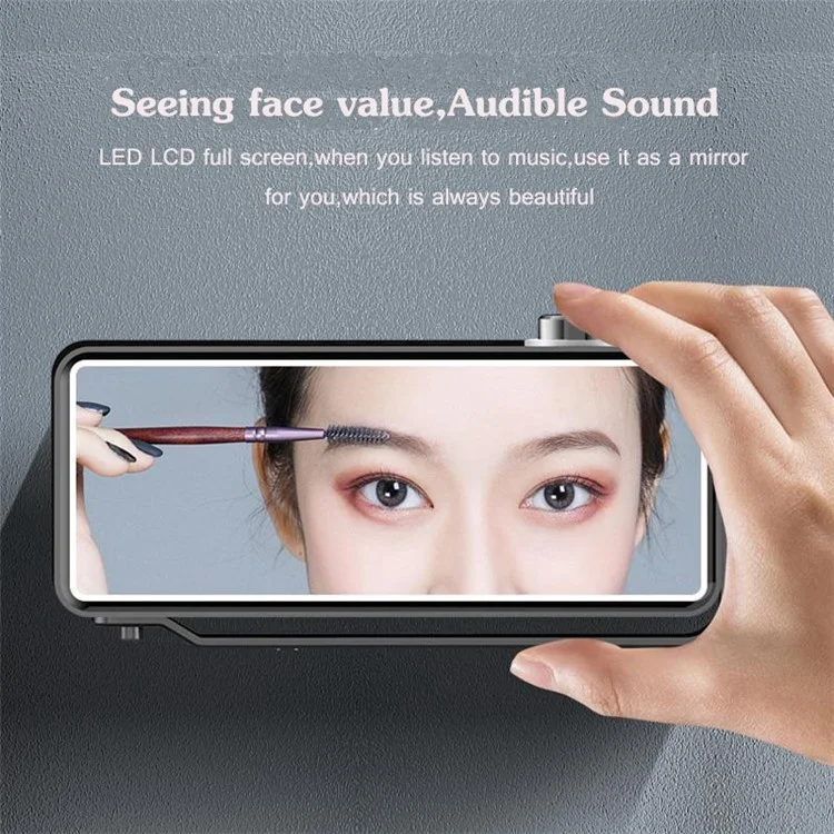 K5 Rechargeable Bluetooth Speaker Music Loudspeaker with LED Digital Alarm Clock Support TF Card / FM Radio (CE Certificated) - Black