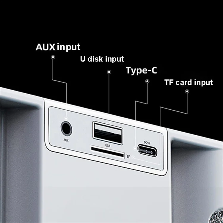 YS-213 Portable Speaker Bluetooth-compatible Sound Speaker with 2 Wireless Microphones Support Rechargeable for Indoor Outdoor Singing - Grey