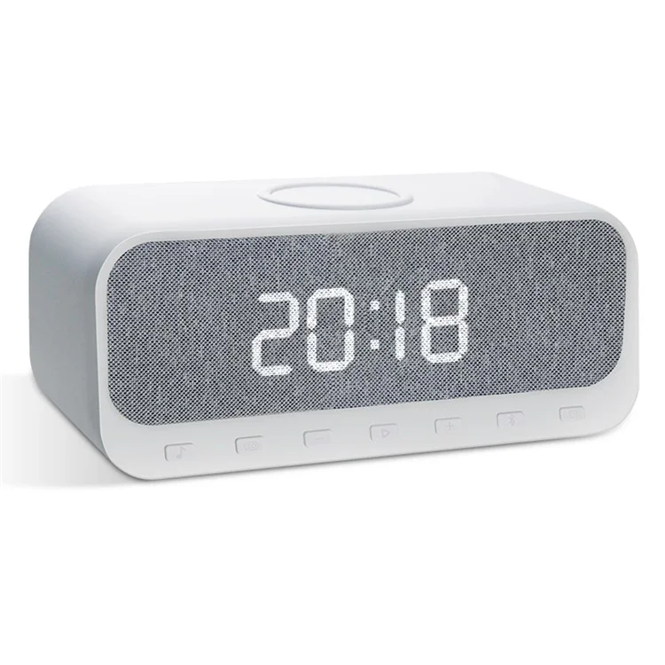 CYBORIS Bluetooth-compatible Speaker 15W Wireless Charger with LED Clock Alarm Function FM Radio Subwoofer