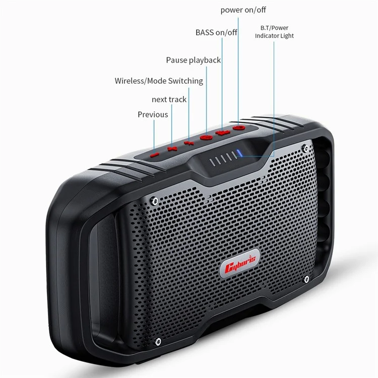 CYBORIS X10 120W Bluetooth-compatible 5.3 Speaker 2 Tweeter+2 Woofer Portable Subwoofer Waterproof Sound Box
