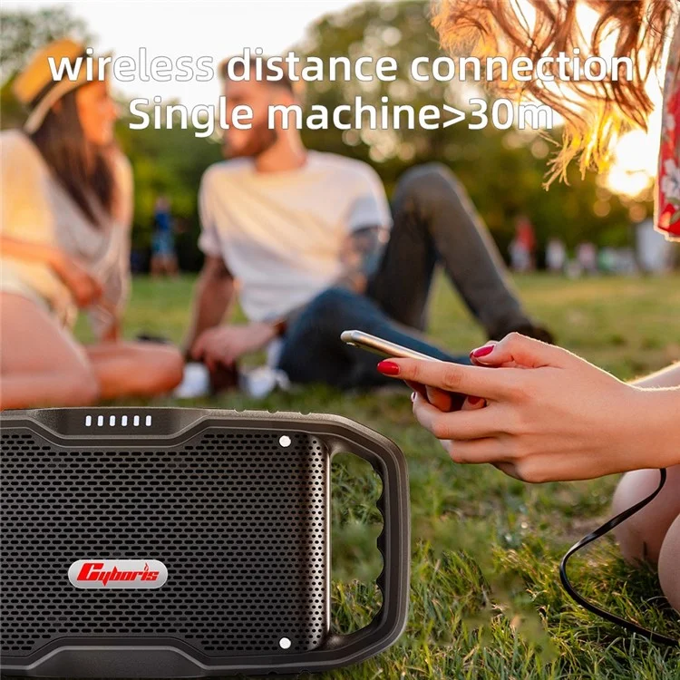CYBORIS X10 120W Bluetooth-compatible 5.3 Speaker 2 Tweeter+2 Woofer Portable Subwoofer Waterproof Sound Box