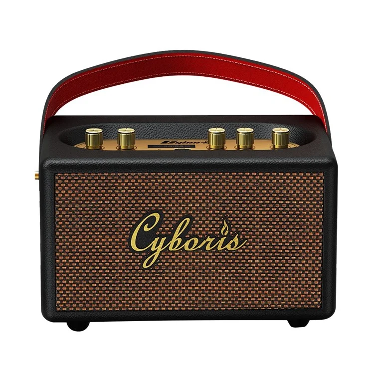 Cyboris T9 Retro TWS Bluetooth Lautsprecher Outdoor 80W Tragbarer Subwoofer Mit Mikrofon Und Fernbedienung