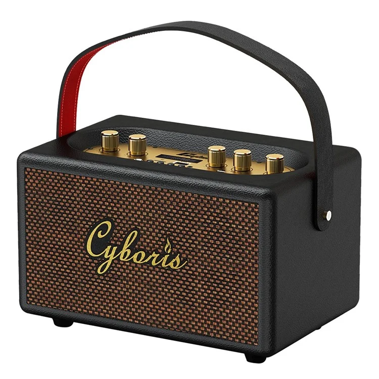 Cyboris T9 Retro TWS Bluetooth Lautsprecher Outdoor 80W Tragbarer Subwoofer Mit Mikrofon Und Fernbedienung