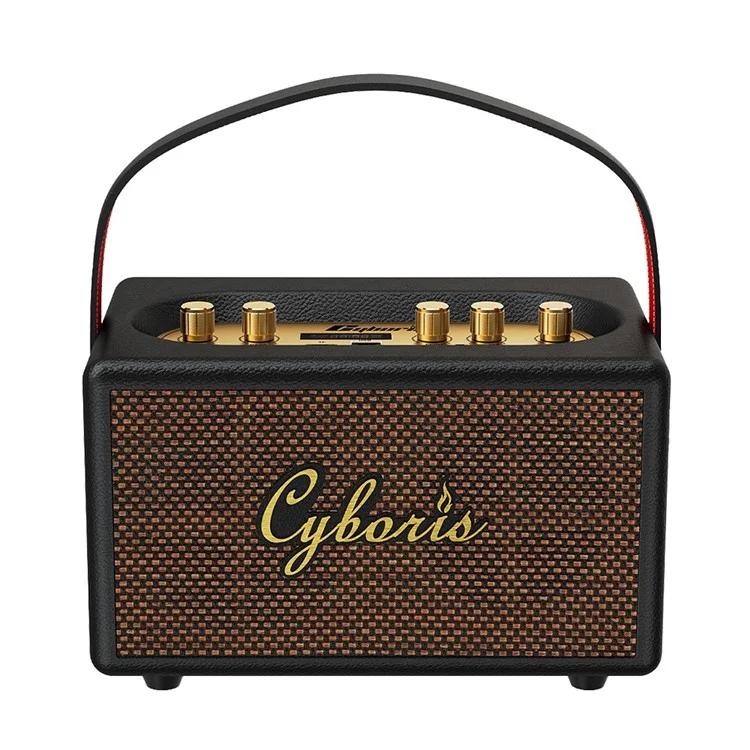 Cyboris T9 Retro TWS Bluetooth Lautsprecher Outdoor 80W Tragbarer Subwoofer Mit Mikrofon Und Fernbedienung