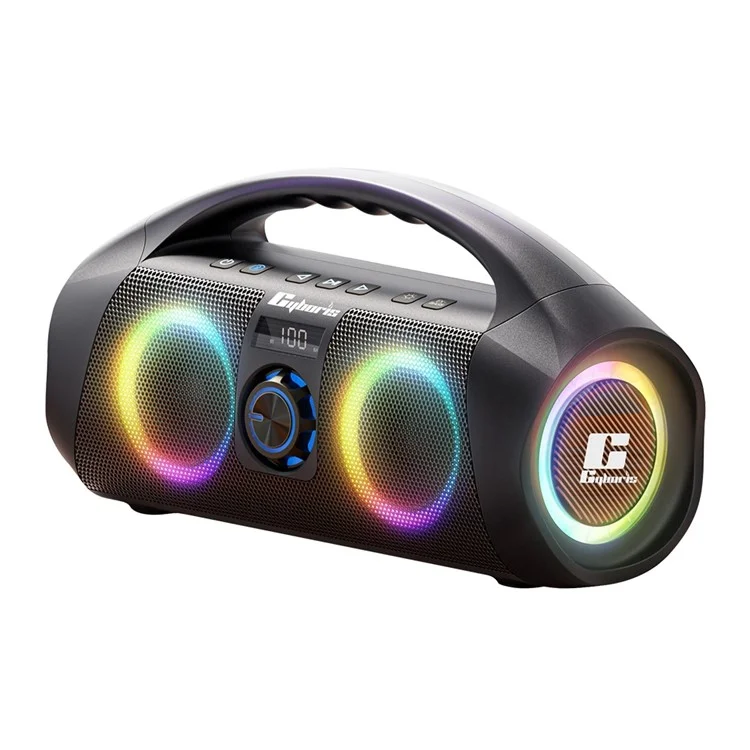 Caixa de Som Bluetooth CYBORIS F29 120W com Luz RGB IPX7 Resistente à Água para Uso Externo com Subwoofer