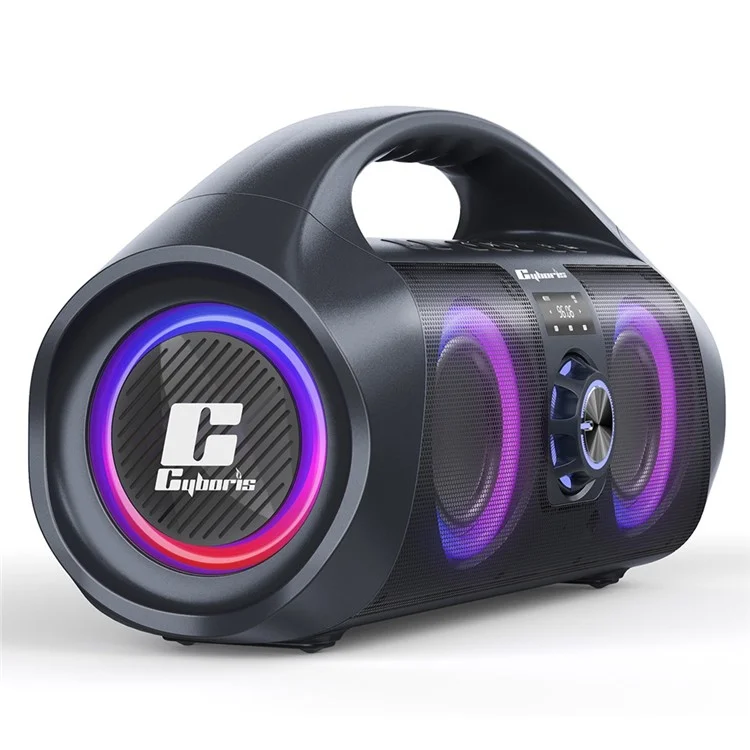 Caixa de Som Bluetooth CYBORIS F29 120W com Luz RGB IPX7 Resistente à Água para Uso Externo com Subwoofer