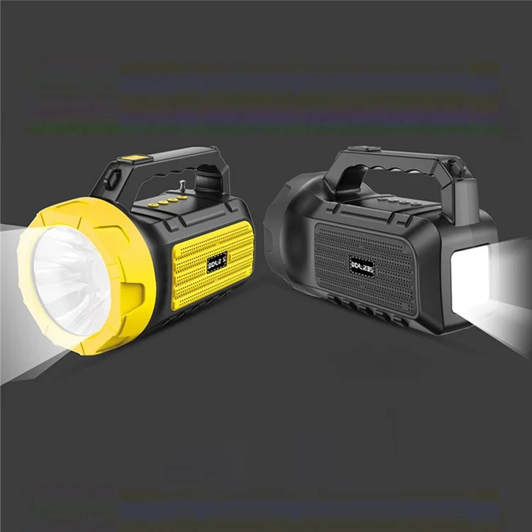BDL-235 Portable Outdoor Solar Rechargeable Bluetooth-compatible Speaker LED Flashlight FM Radio Wireless Music Subwoofer Support TF / U-disk / AUX - Blue