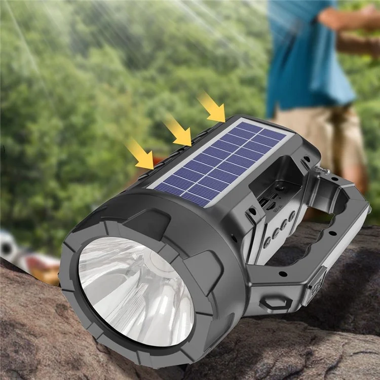 BDL-235 Portable Outdoor Solar Rechargeable Bluetooth-compatible Speaker LED Flashlight FM Radio Wireless Music Subwoofer Support TF / U-disk / AUX - Red