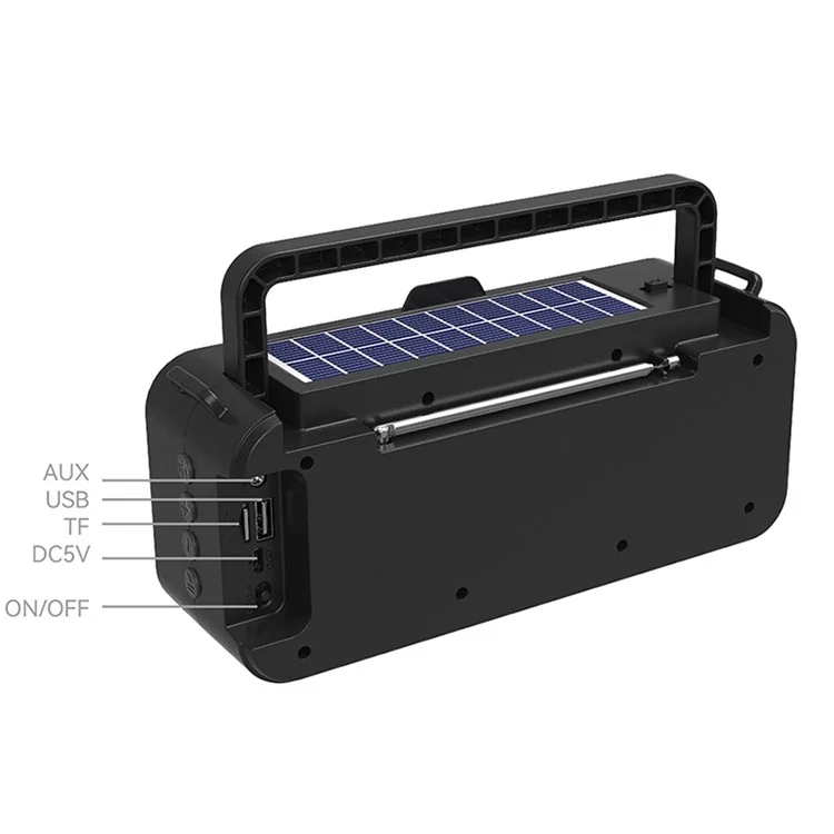 Enceinte Bluetooth solaire BDL-162 avec anneau lumineux coloré Portable Outdoor Sport Fitness Haut-parleur sans fil avec caisson de graves - Rouge