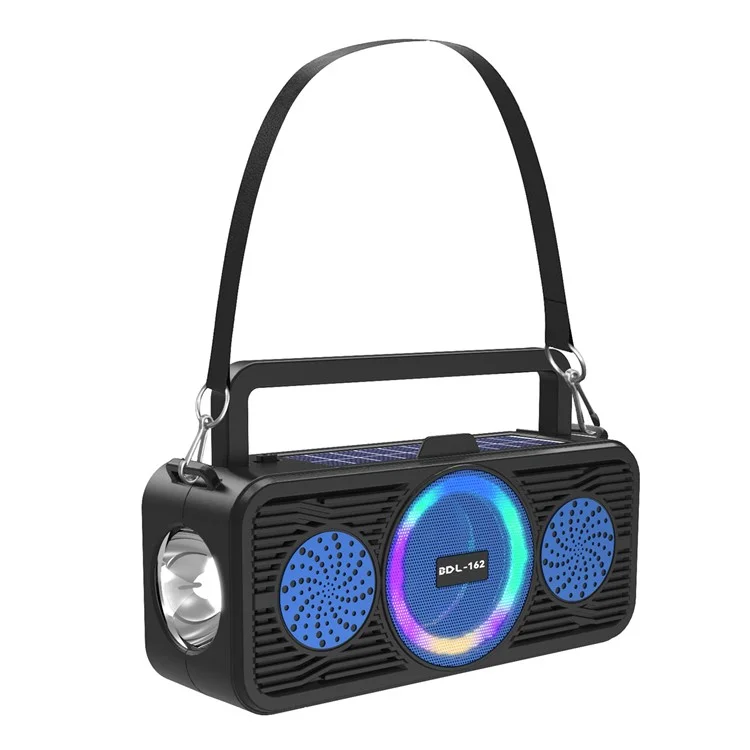 Enceinte Bluetooth solaire BDL-162 avec anneau lumineux coloré Portable Outdoor Sport Fitness Haut-parleur sans fil avec caisson de graves - Rouge