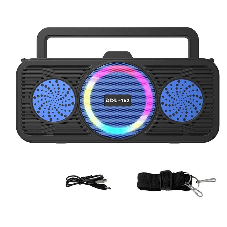 Enceinte Bluetooth solaire BDL-162 avec anneau lumineux coloré Portable Outdoor Sport Fitness Haut-parleur sans fil avec caisson de graves - Rouge
