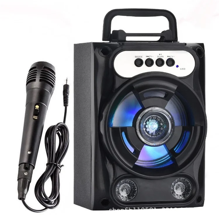 B13 TWS Bluetooth Speaker Bluetooth Square Dance Portatile Support Support TF Support TF Support / Amplificatore Audio a U-Disk Con Luce a LED / Microfono - Nero