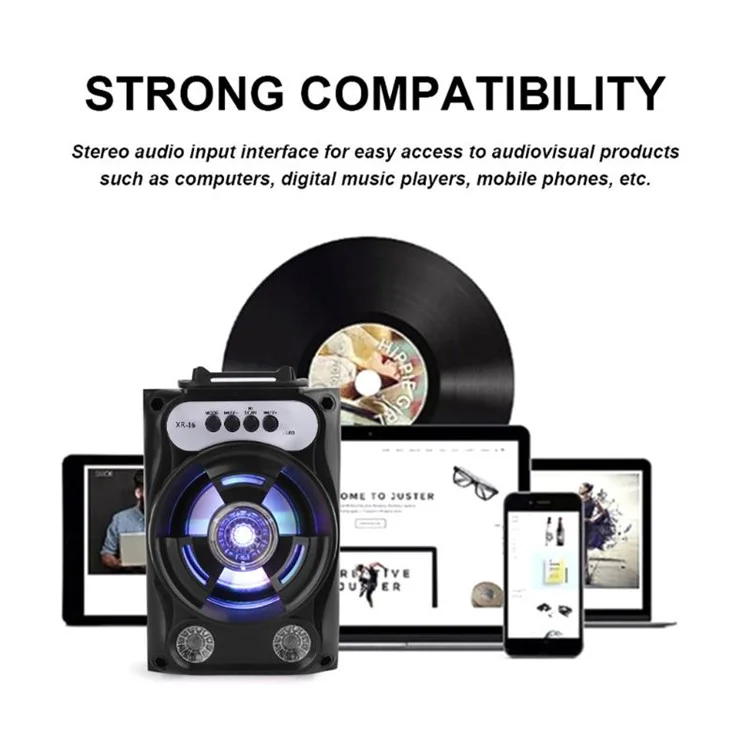 B13 TWS Bluetooth Speaker Bluetooth Square Dance Portatile Support Support TF Support TF Support / Amplificatore Audio a U-Disk Con Luce a LED / Microfono - Nero