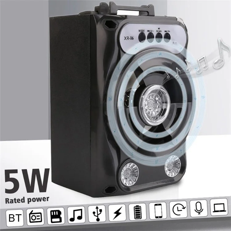 B13 TWS Bluetooth Speaker Bluetooth Square Dance Portatile Support Support TF Support TF Support / Amplificatore Audio a U-Disk Con Luce a LED / Microfono - Nero