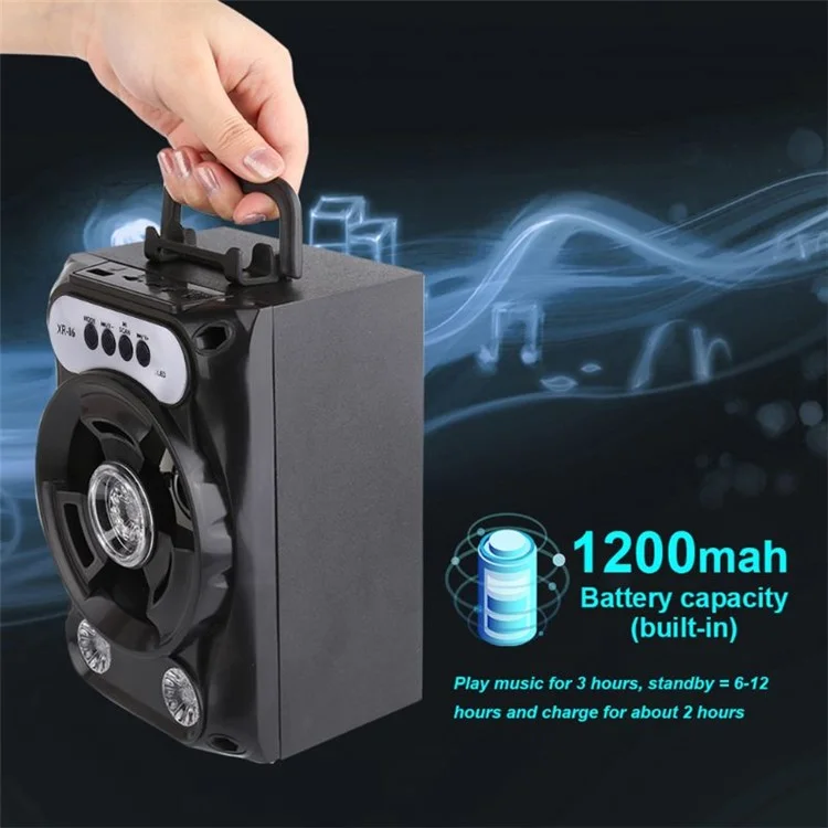B13 TWS Bluetooth Speaker Bluetooth Square Dance Portatile Support Support TF Support TF Support / Amplificatore Audio a U-Disk Con Luce a LED / Microfono - Nero