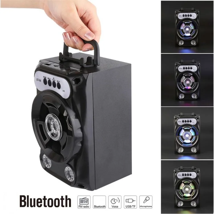 B13 TWS Bluetooth Speaker Bluetooth Square Dance Portatile Support Support TF Support TF Support / Amplificatore Audio a U-Disk Con Luce a LED / Microfono - Nero