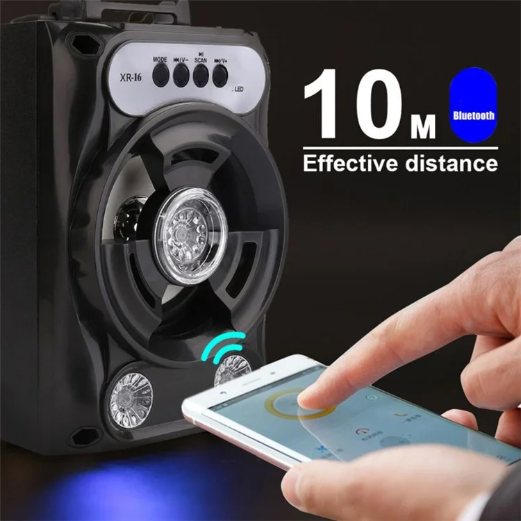 B13 TWS Bluetooth Speaker Bluetooth Square Dance Portatile Support Support TF Support TF Support / Amplificatore Audio a U-Disk Con Luce a LED / Microfono - Nero