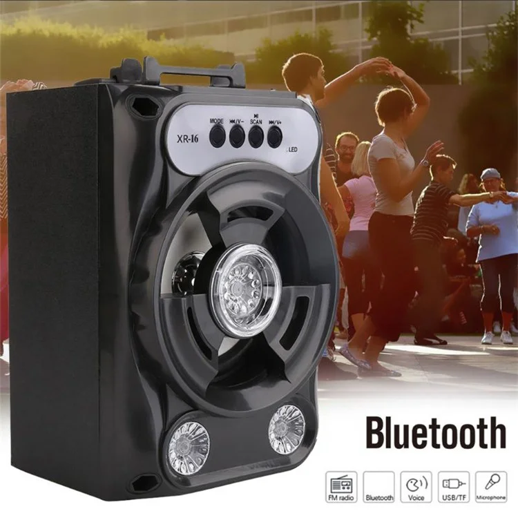 B13 TWS Bluetooth Speaker Bluetooth Square Dance Portatile Support Support TF Support TF Support / Amplificatore Audio a U-Disk Con Luce a LED / Microfono - Nero