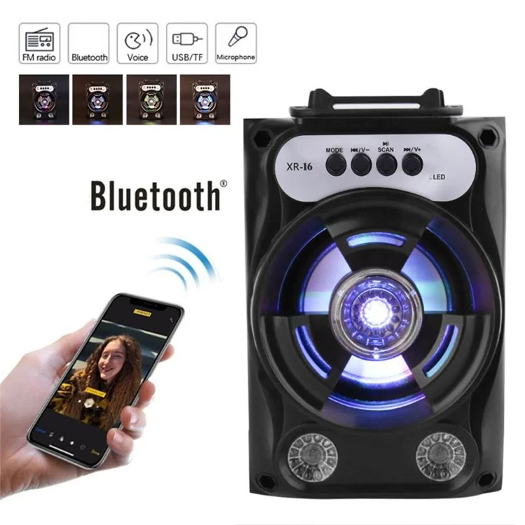 B13 TWS Bluetooth Speaker Bluetooth Square Dance Portatile Support Support TF Support TF Support / Amplificatore Audio a U-Disk Con Luce a LED / Microfono - Nero