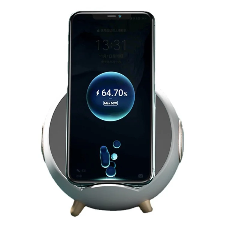 Smart Bluetooth Support Support Wireless Charging Home Voice Mirror Design Mini -alto -falante Com Telefone Celular