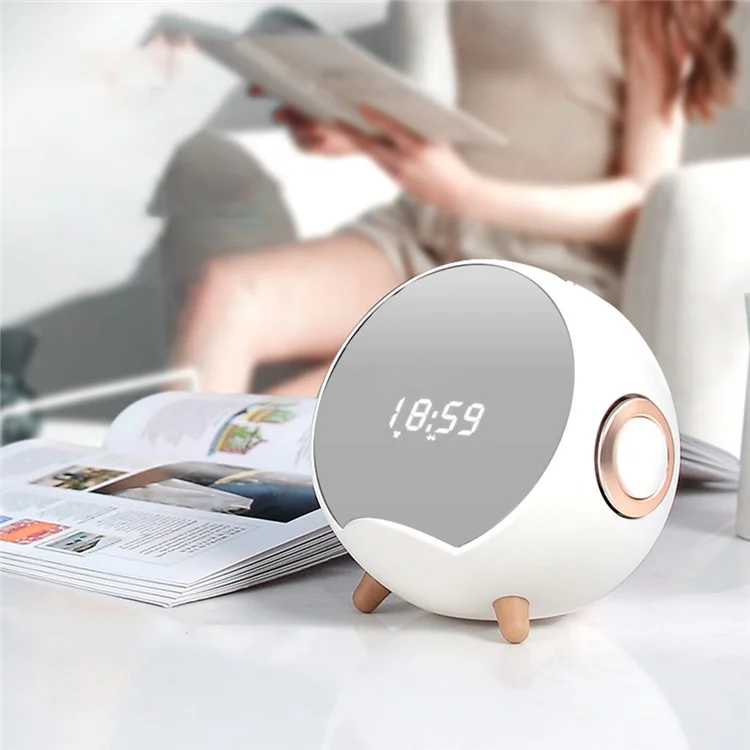 Smart Bluetooth Support Support Wireless Charging Home Voice Mirror Design Mini -alto -falante Com Telefone Celular