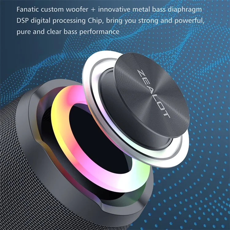 ZEALOT S49 Altavoz Bluetooth portátil recargable de 20W a prueba de agua con graves pesados Altavoz de música inalámbrico con subwoofer