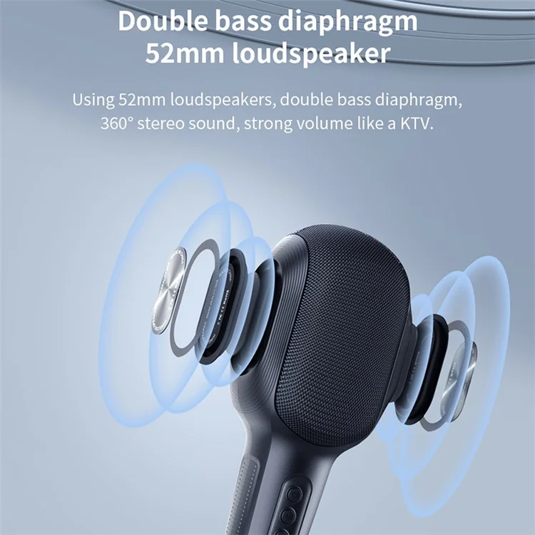 ZEALOT S58 Wireless Bluetooth-compatible Karaoke Microphone Rechargeable Home KTV Party Handheld Mic Speaker - Black