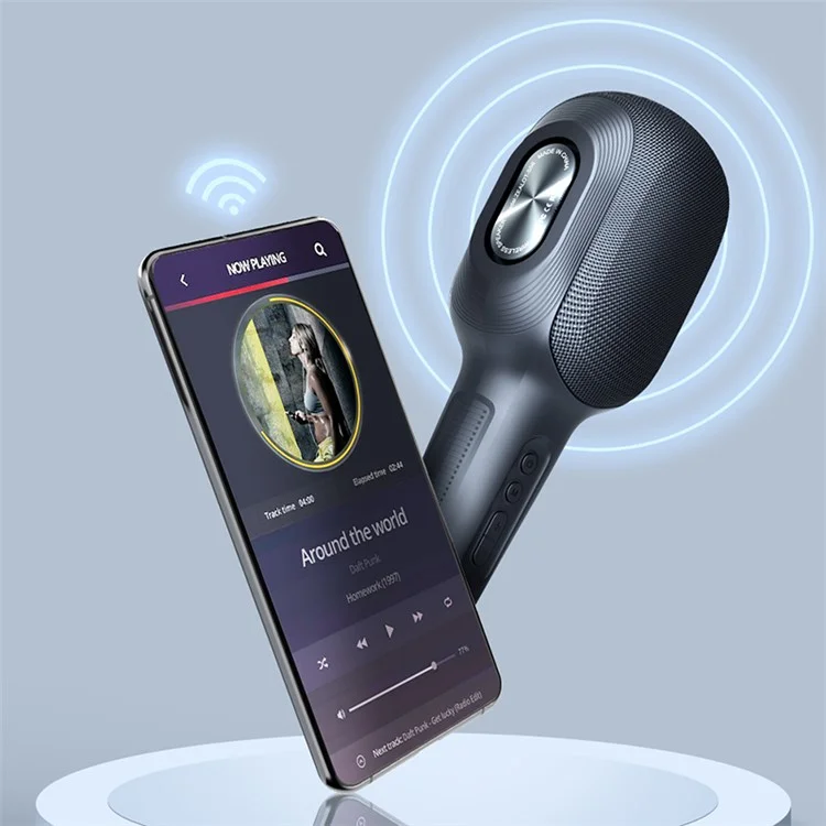 ZEALOT S58 Wireless Bluetooth-compatible Karaoke Microphone Rechargeable Home KTV Party Handheld Mic Speaker - Black