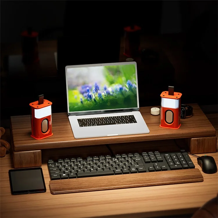 WJ-A36 Transparent Armour Style Wireless Bluetooth-compatible Speaker Portable Small Speaker Outdoor Subwoofer Sound Amp - Orange