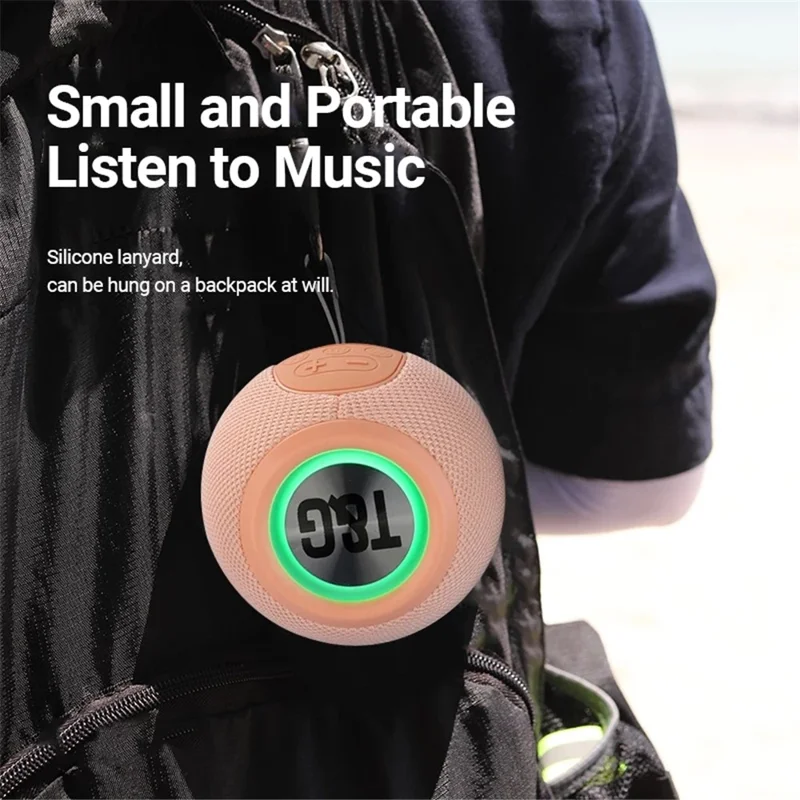 T&G TG337 Portable Speaker Wireless Bluetooth-compatible 3D Stereo Subwoofer Waterproof Outdoor Loudspeaker with Lanyard - White