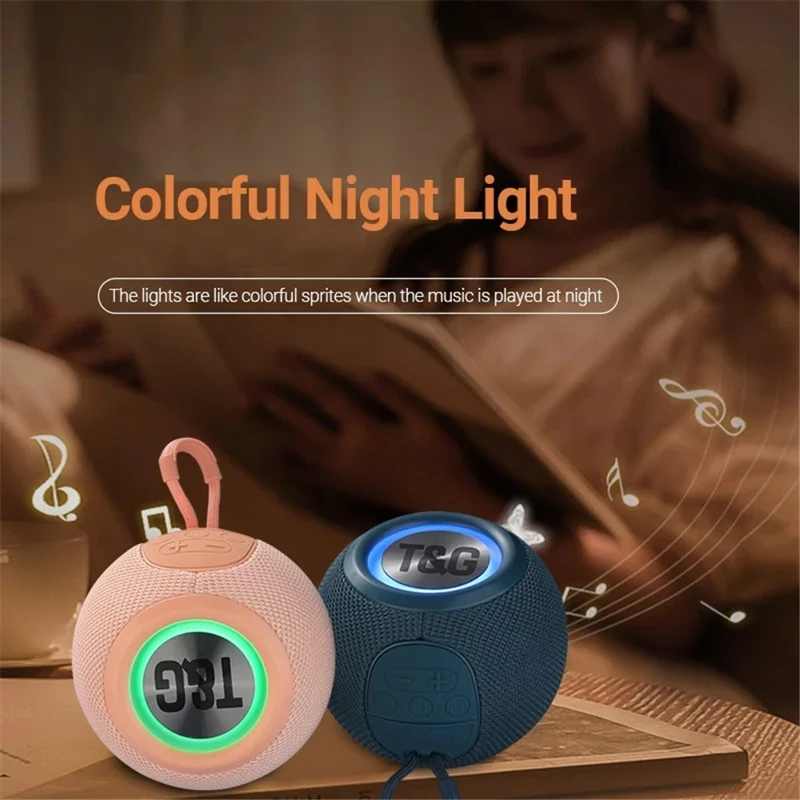 T&G TG337 Portable Speaker Wireless Bluetooth-compatible 3D Stereo Subwoofer Waterproof Outdoor Loudspeaker with Lanyard - White