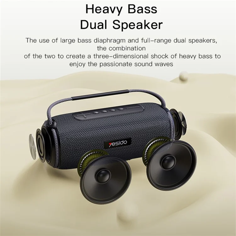 YESIDO YSW-11 Wireless Bluetooth-compatible Speaker for Home, Outdoor Portable Subwoofer Speaker