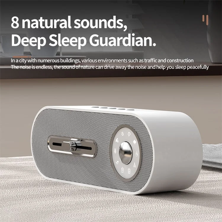 JY-78 White Noise Sleep Bluetooth Lautsprecher Subwoofer Innen Tragbarer Drahtloser Lautsprecher Unterstützen Speicherkarte, U-diskette - Weiss