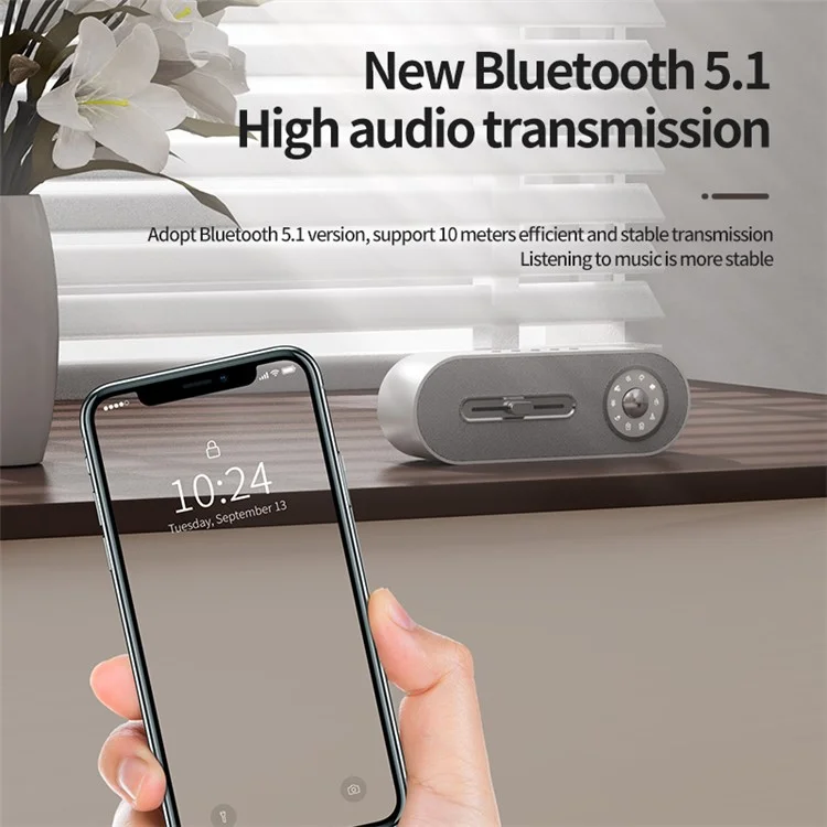 JY-78 White Noise Sleep Bluetooth-compatible Speaker Subwoofer Indoor Portable Wireless Speakers Support Memory Card, U Disk - White