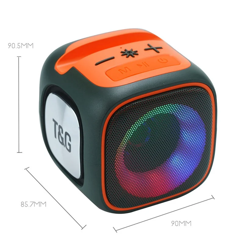 T&G TG359 Mini Rechargeable Bluetooth-compatible Speaker Portable Outdoor Wireless Stereo Subwoofer with Breathing Light - Red