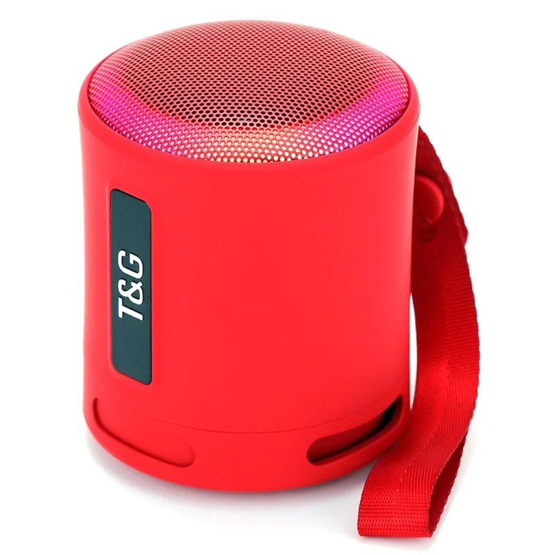 T&G TG373 LED Breathing Light Portable Bluetooth-compatible Speaker Outdoor Wireless Stereo Subwoofer - Red
