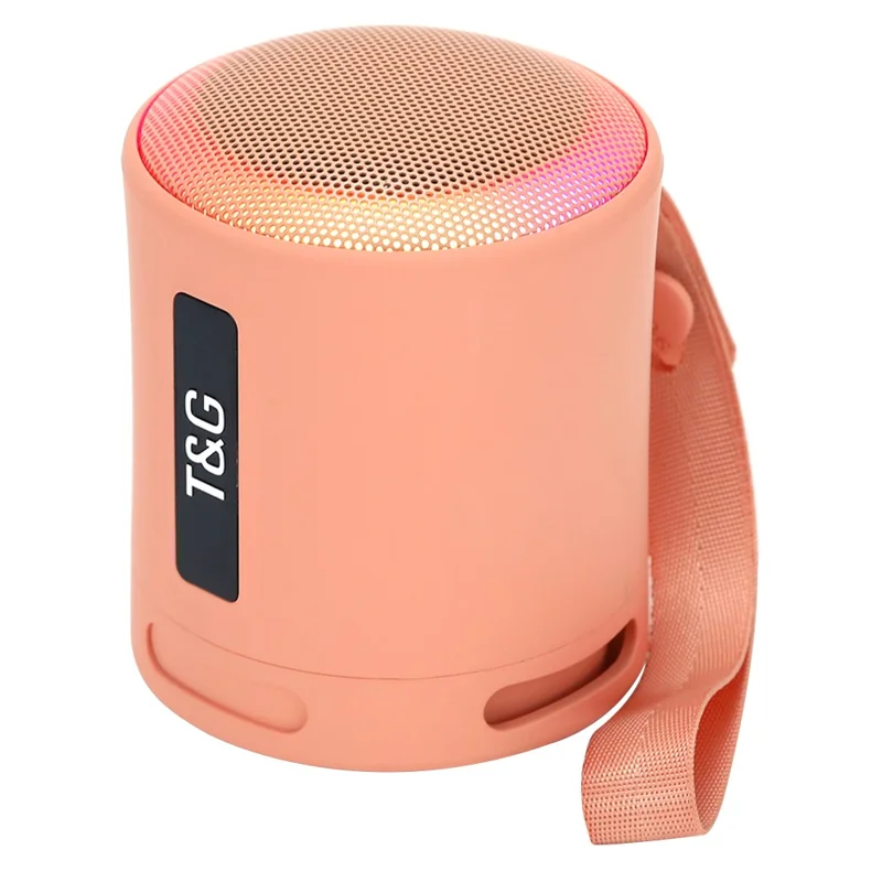 T&G TG373 LED Breathing Light Portable Bluetooth-compatible Speaker Outdoor Wireless Stereo Subwoofer - Rose Gold