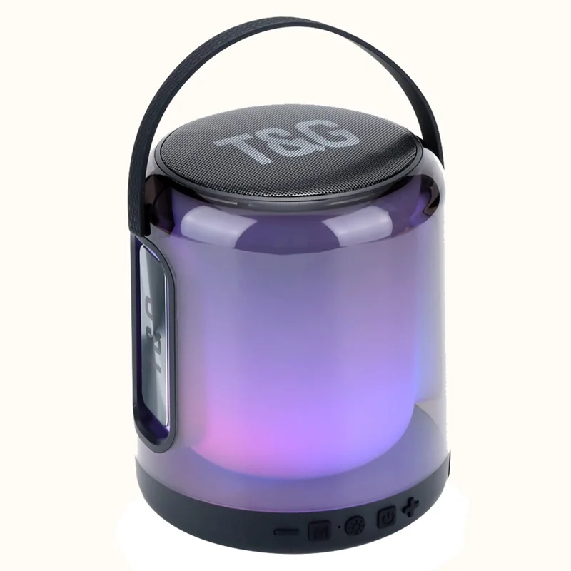 T&G TG376 RGB LED Breathing Light Rechargeable Bluetooth-compatible Speaker Portable Wireless Stereo Subwoofer - Black