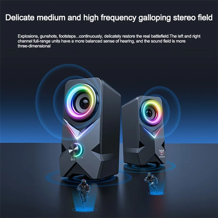 Onikuma L2 2pcs / Impostare Subwoofer Audio Hifi Colorato di Altoparlante Cablato USB USB RGB