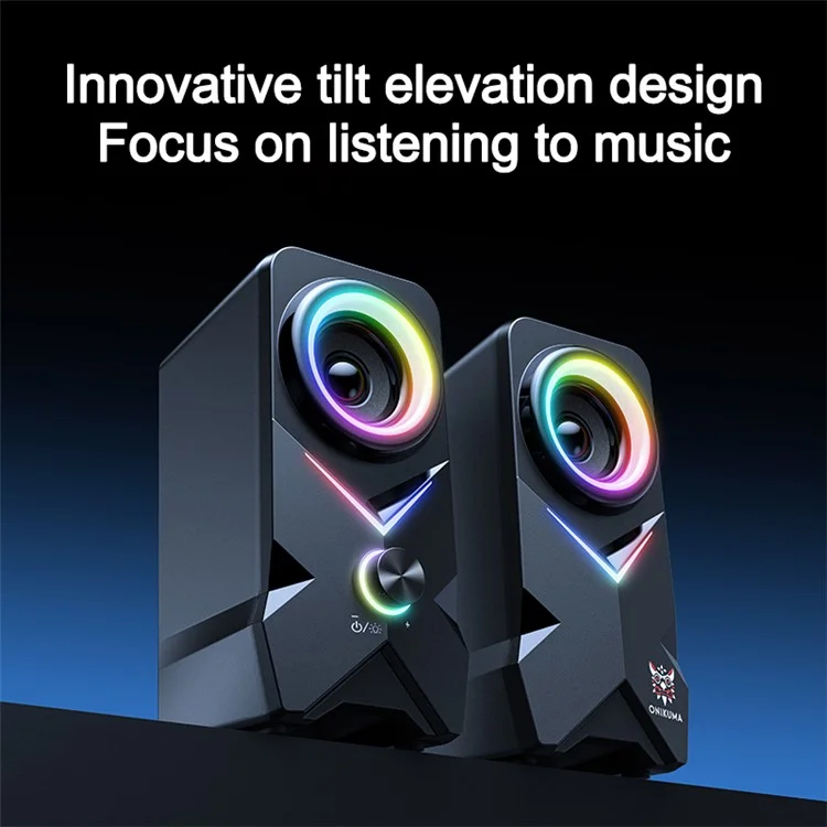 ONIKUMA L2 2Pcs / Set Wired Speaker USB RGB Colorful Light HiFi Audio Subwoofer