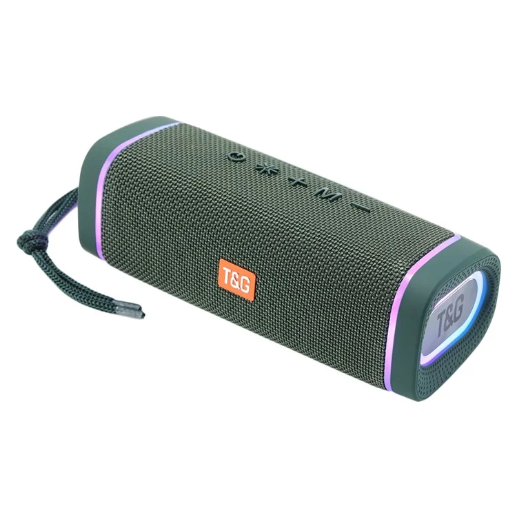 T&G TG375 Altavoz Bluetooth inalámbrico portátil Columna de sonido con iluminación RGB TWS Subwoofer estéreo Boombox - Verde negruzco