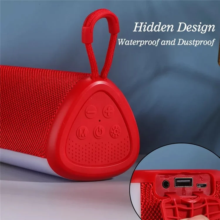 T&G TG357 Portable Wireless Bluetooth-compatible Speaker Outdoor TWS Stereo Subwoofer with RGB Light - Blue