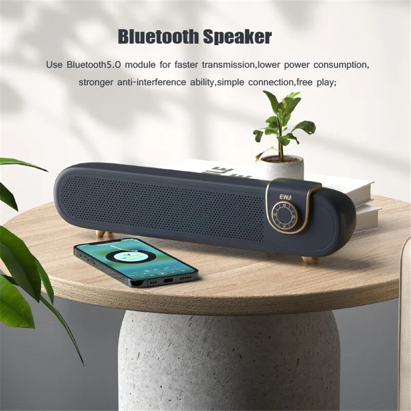 EWA L102 Retro Bluetooth-compatible Wireless Speaker Vintage Portable Outdoor Speaker Support TF / AUX - White